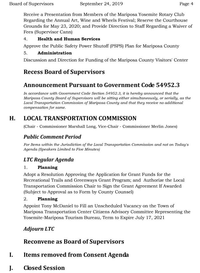 2019 09 24 mariposa county Board of Supervisors agenda 4