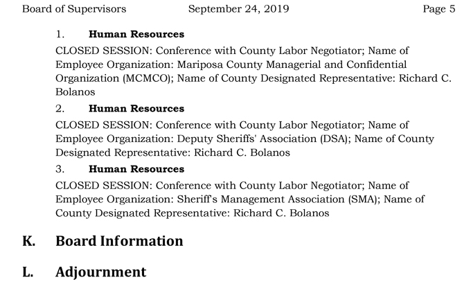 2019 09 24 mariposa county Board of Supervisors agenda 5