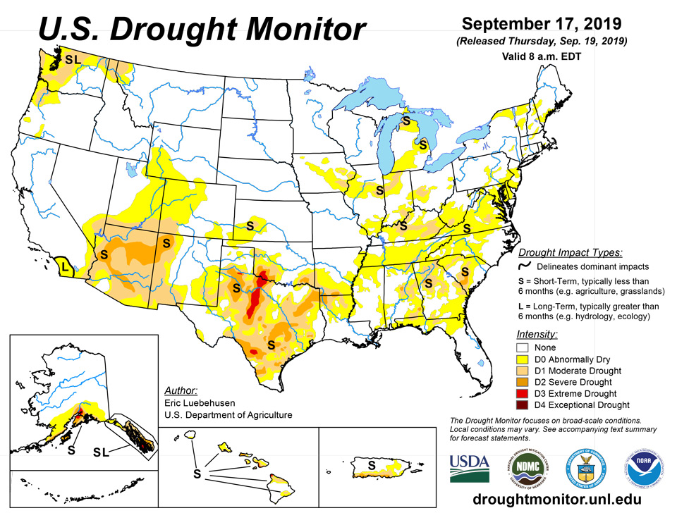 us drought map september 17 2019
