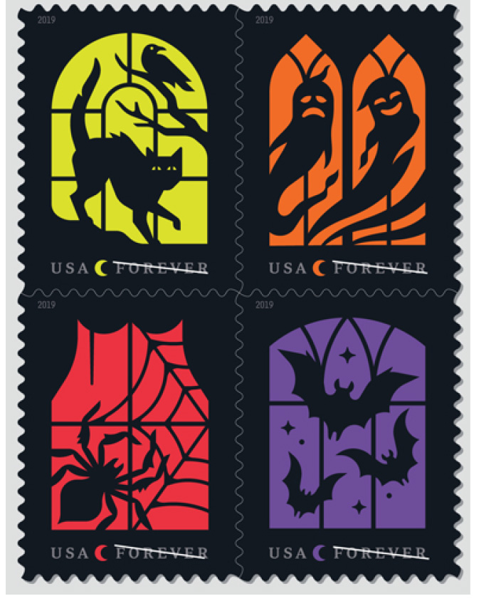 usps 0910ma spooky silhouettes forever stamps 1