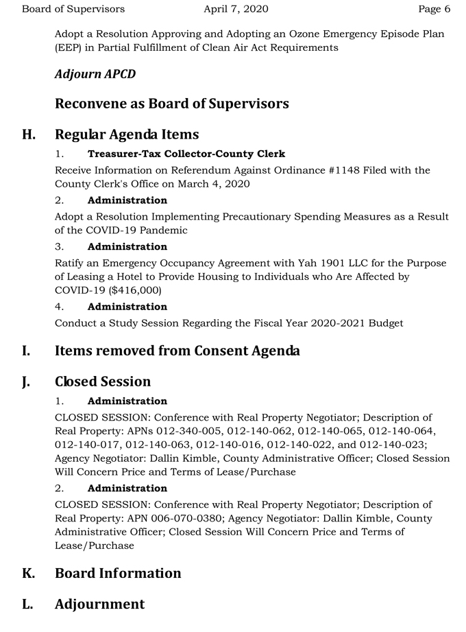 2020 04 07 Board of Supervisors Agenda 6
