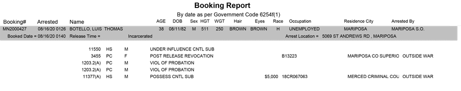 mariposa county booking report for august 16 2020