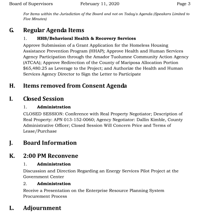 2020 02 11 Board of Supervisors agenda 3