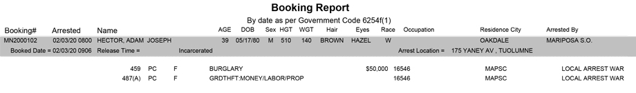 mariposa county booking report for february 3 2020