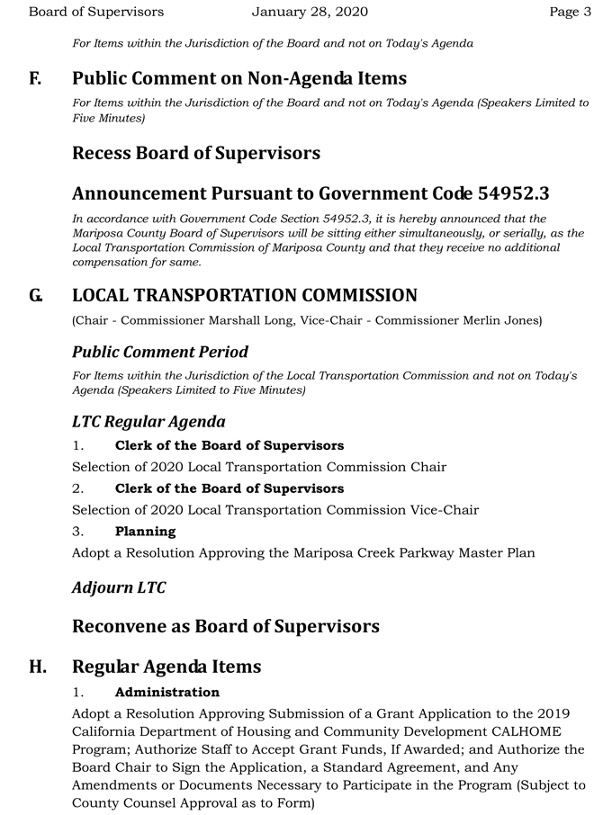 2020 01 28 Board of Supervisors agenda 3