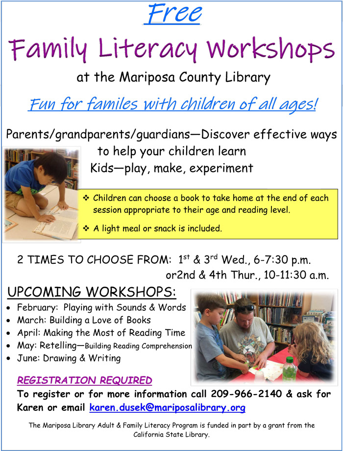 Mariposa Library fam lit wkshp