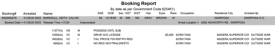 mariposa county booking report for january 26 2020