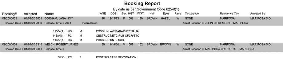 mariposa county booking report for january 9 2020