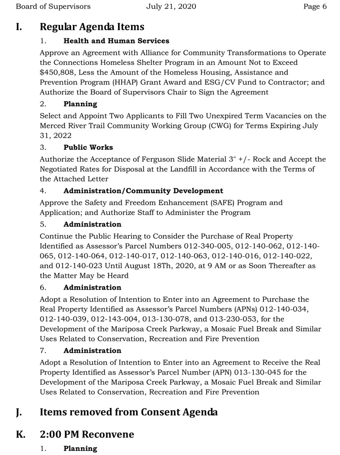 2020 07 21 Board of Supervisors agenda 6