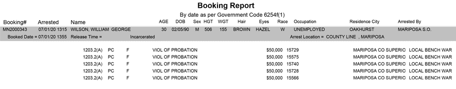 mariposa county booking report for july 1 2020