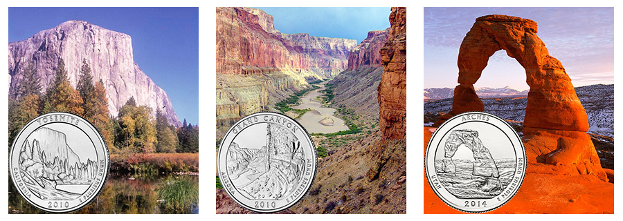 national park landscapes with quarters