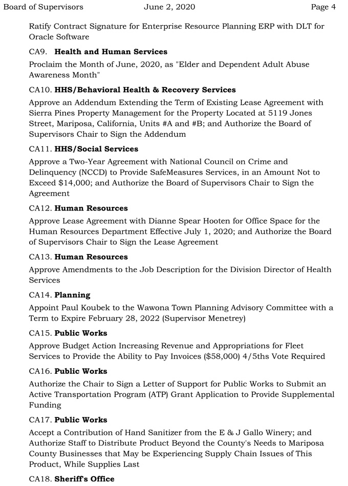 2020 06 02 Board of Supervisors agenda 4
