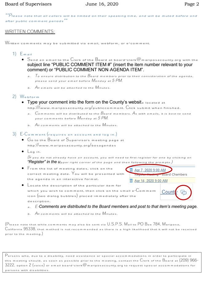2020 06 16 Board of Supervisors agenda 2