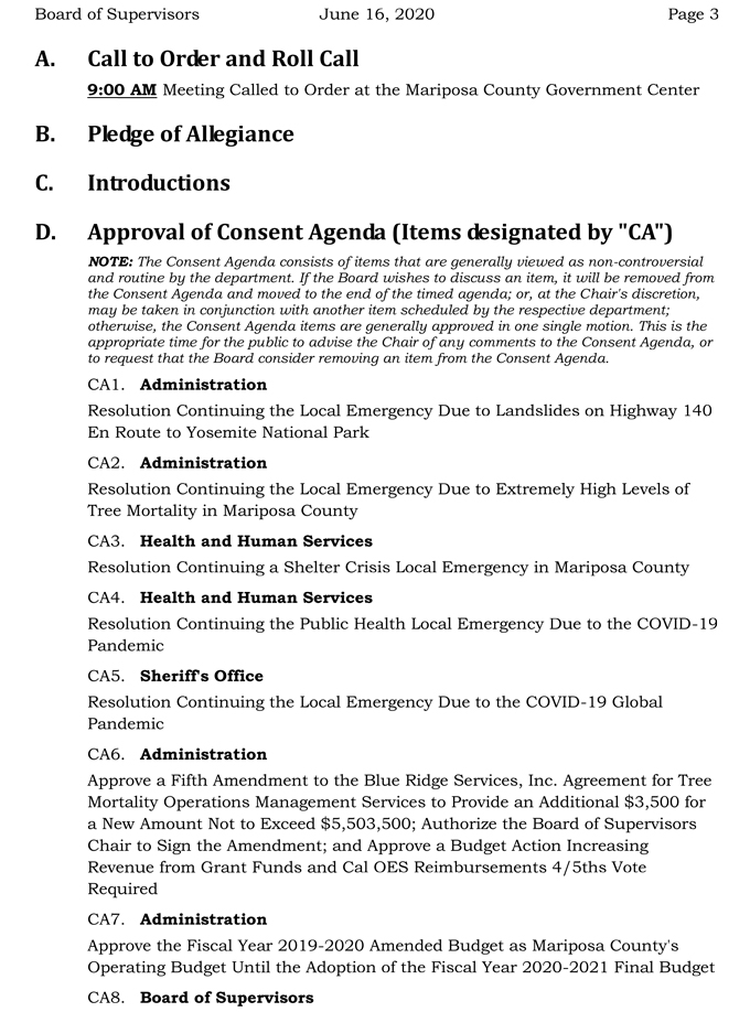 2020 06 16 Board of Supervisors agenda 3