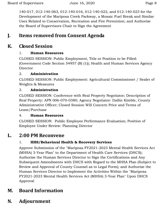 2020 06 16 Board of Supervisors agenda 8