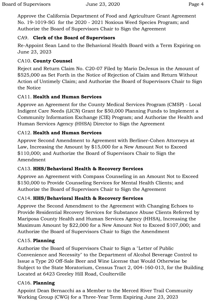 2020 06 23 Board of Supervisors agenda 4