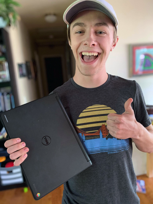 ABC Owen Bissmeyer with Chromebook