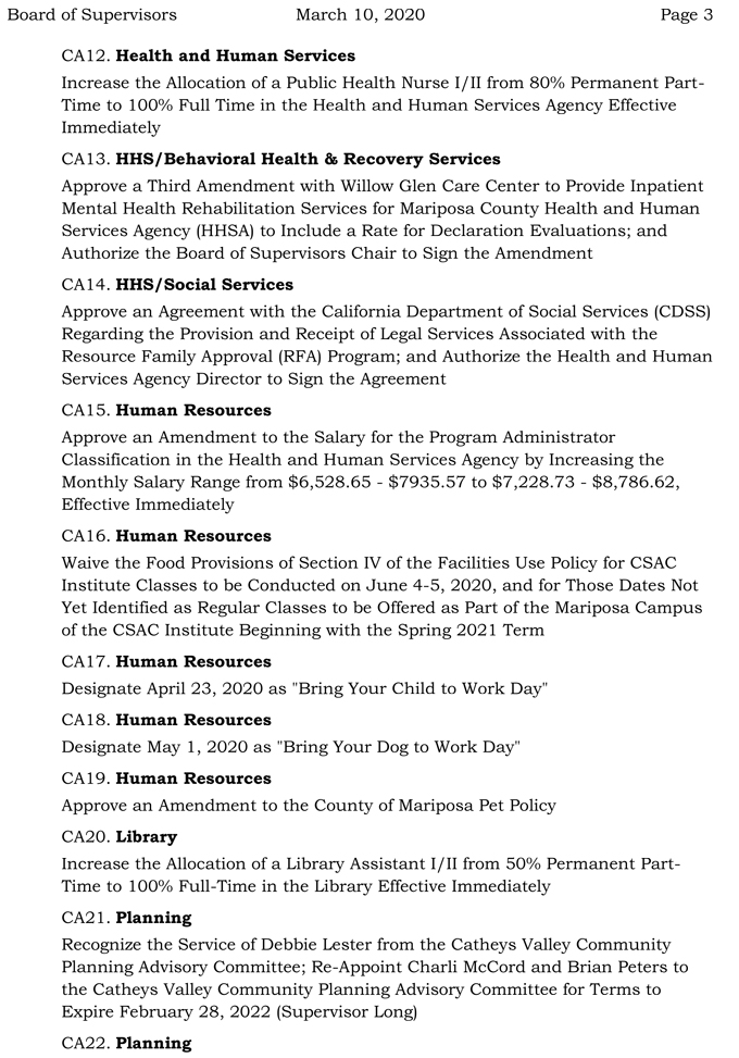 2020 03 10 Board of Supervisors agenda 3