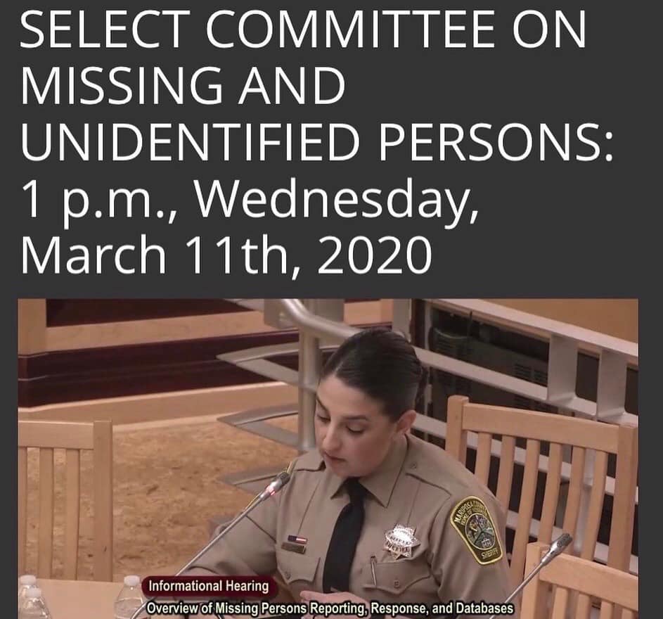 Mariposa County Sheriffs Office Speaks To California State Senate Committee On Missing And 