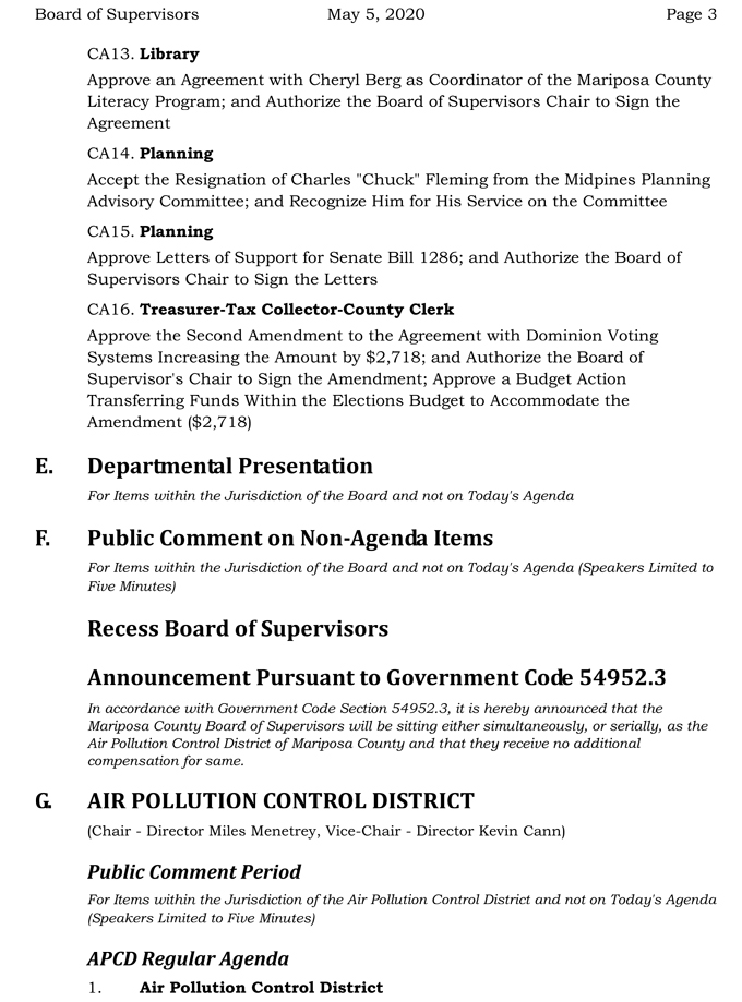 2020 05 05 Board of Supervisors agenda 3