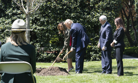 trump arbor day tree planting official white house photo by joyce n boghosian
