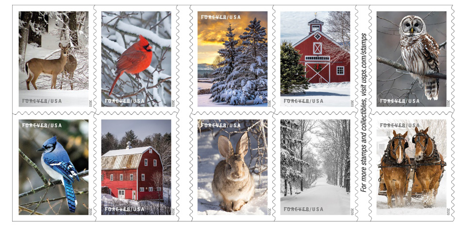 usps 1009ma new stamps showcase winter scenes 1