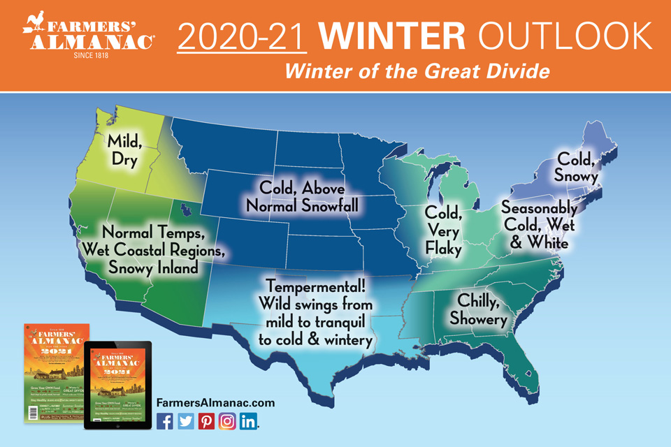 Farmers’ Almanac™ Releases 20202021 National Winter Outlook Rainy