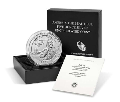 Tuskegee Airmen National Historic Site 2021 Uncirculated Five Ounce Silver Coin