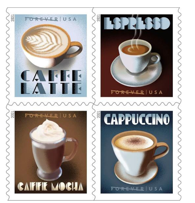 usps 0409 espresso drinks forever stamps now on sale 1
