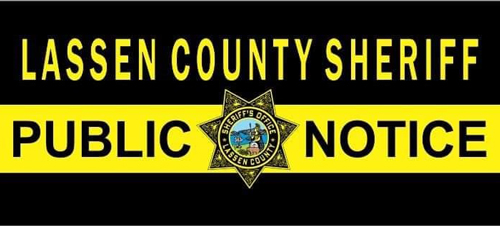 Lassen County Sheriff public notice 500