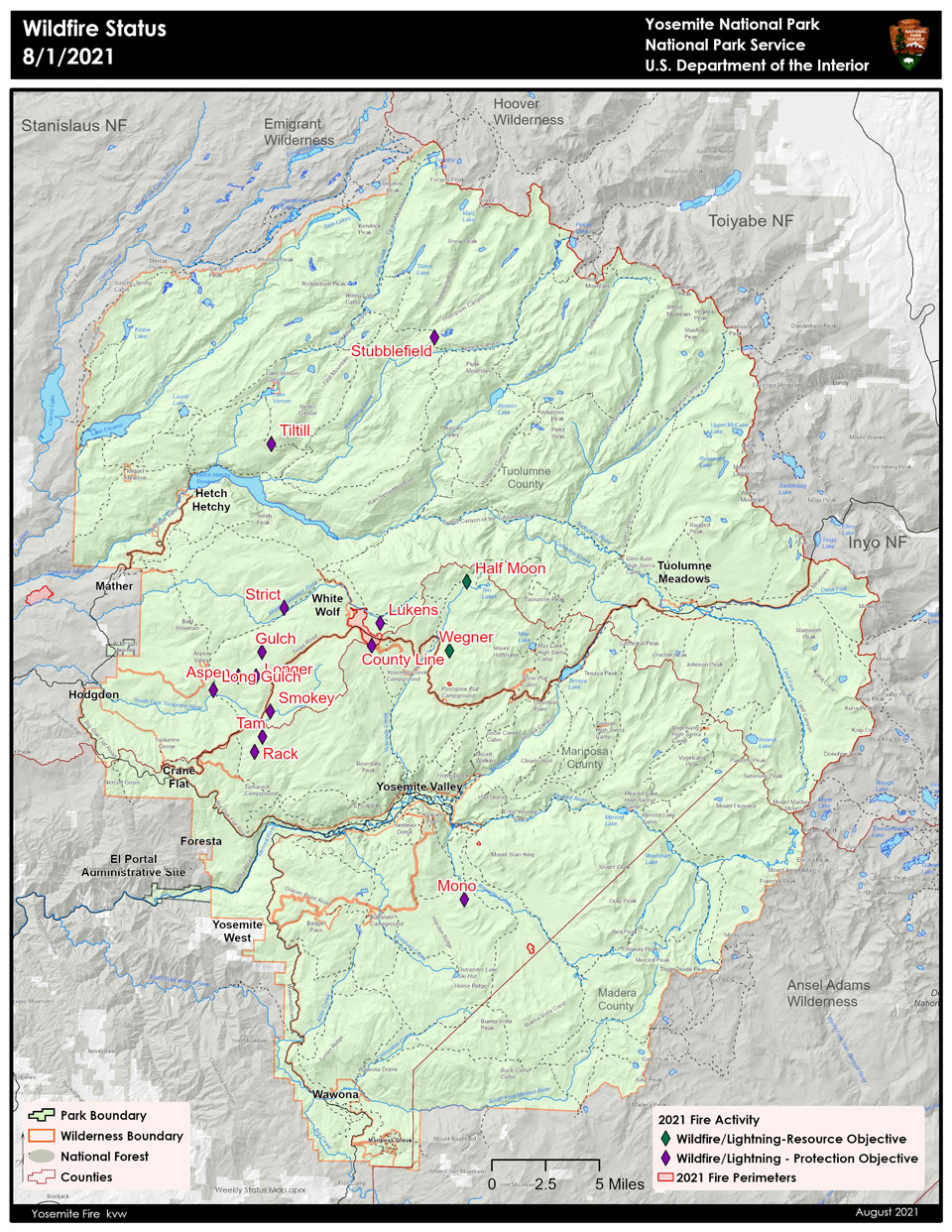 Yosemite Fires MAP8