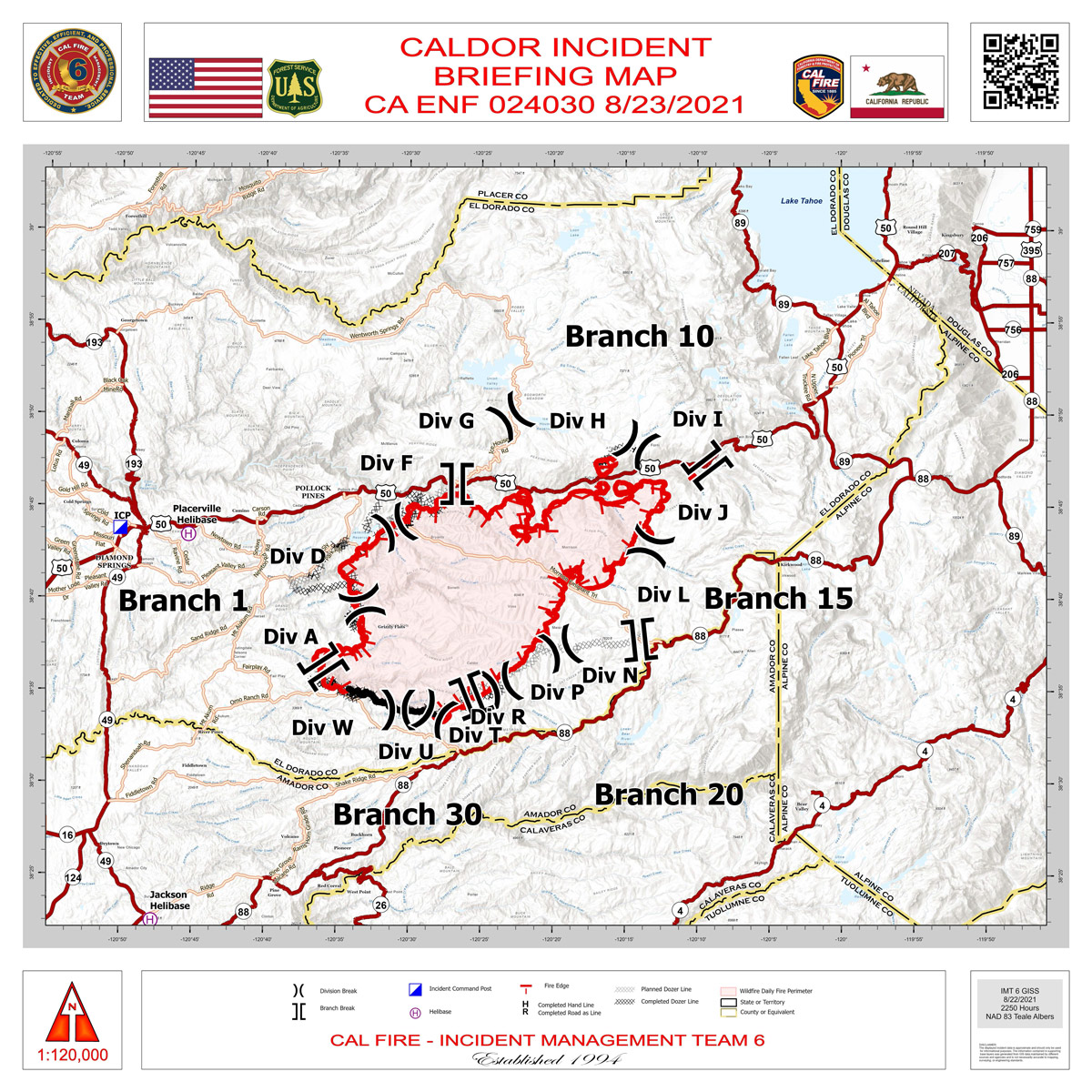 cal fire map caldor fire