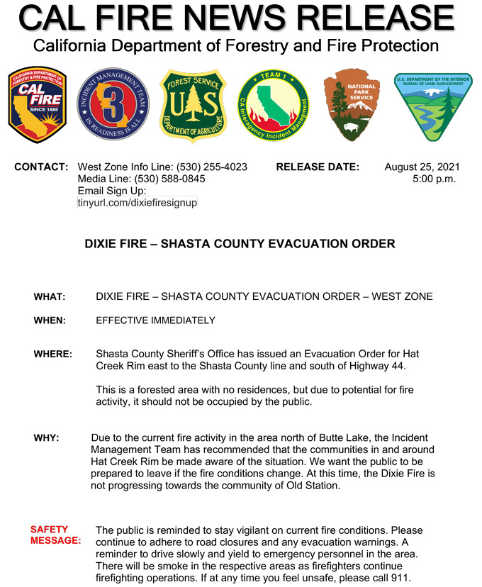 dix825 evac shasta