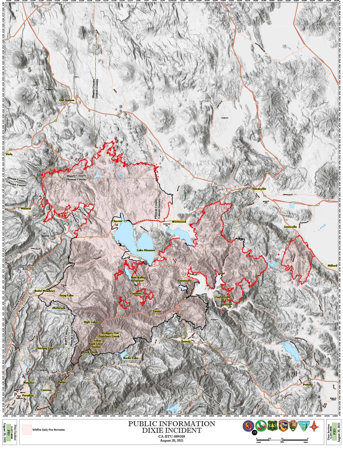 cal fire map of dixie fire