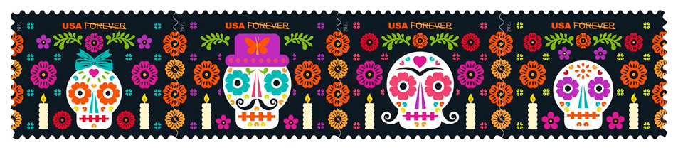 usps celebrates day of the dead with four colorful new stamps 1