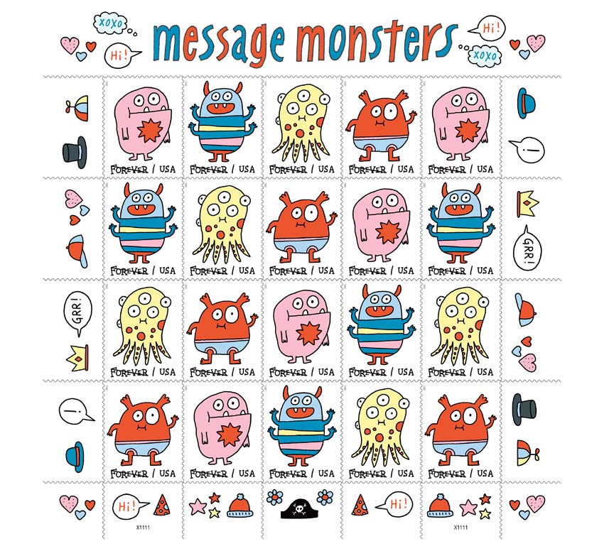 usps new message monsters forever stamps feature a customizable design 1