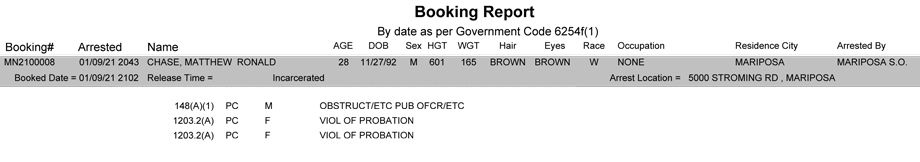 mariposa county booking report for january 9 2021