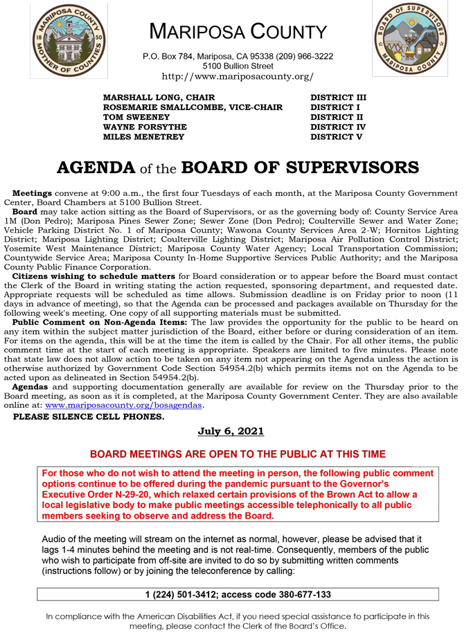 2021 07 06 Board of Supervisors 1