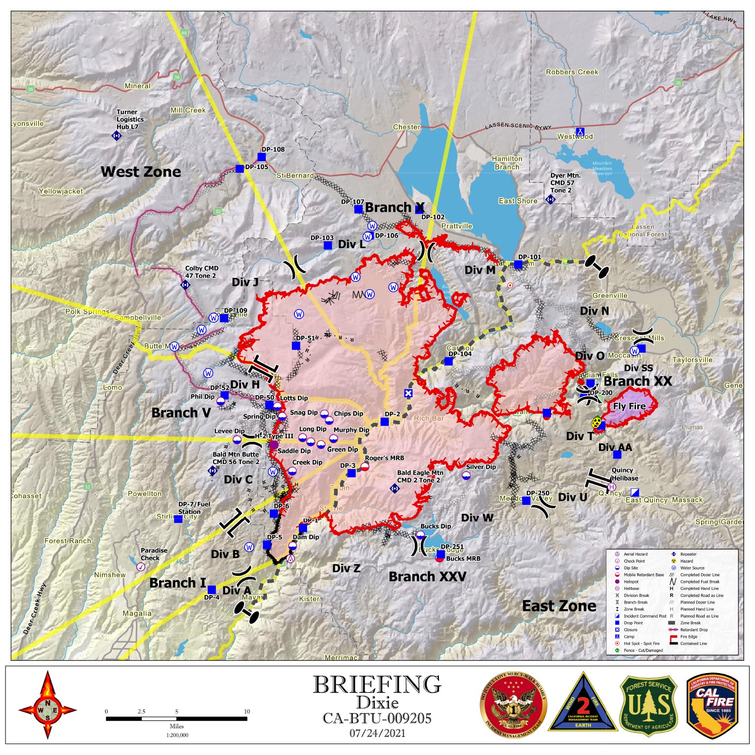 map of dixie fire