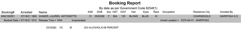 mariposa county booking report for july 16 2021