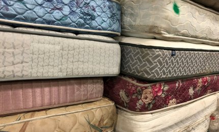 stacked mattresses