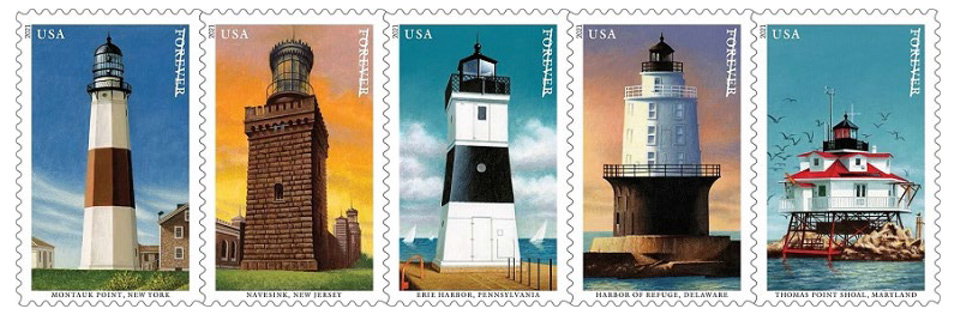 usps new stamps shine light on mid atlantic lighthouses 1
