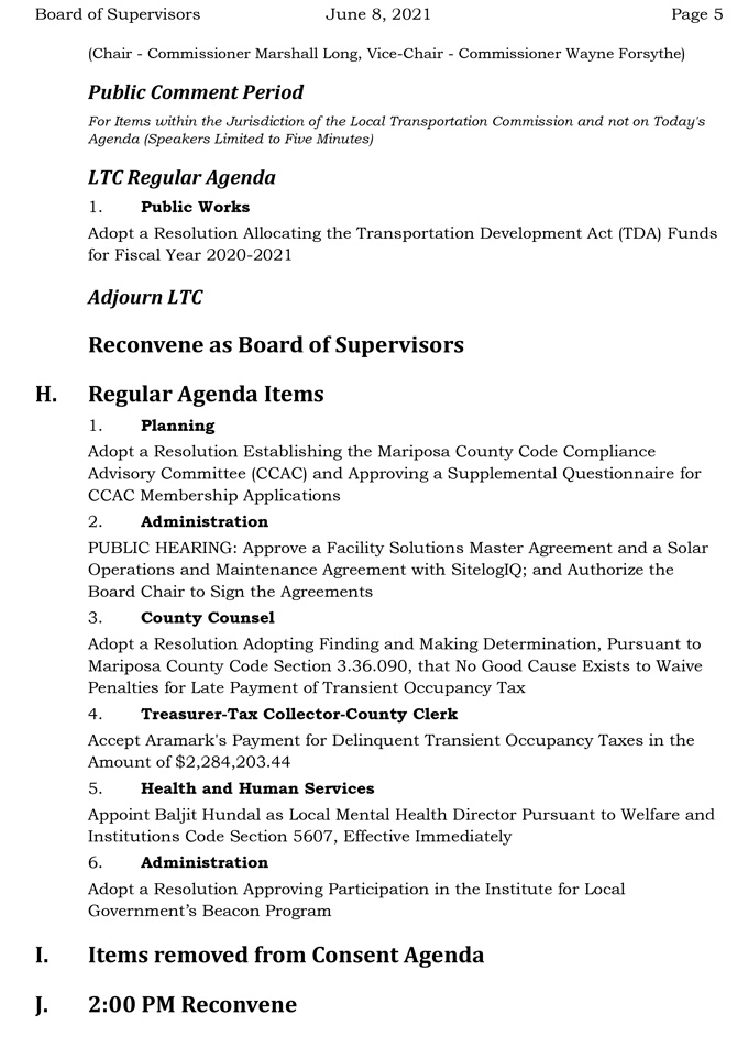 2021 06 08 Board of Supervisors agenda 5