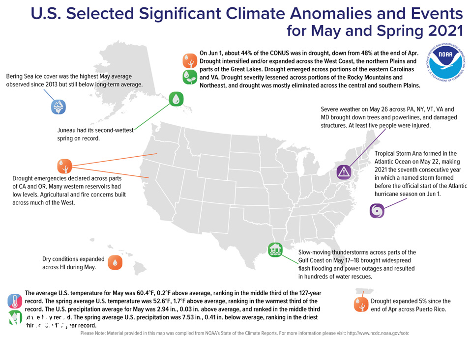 7 May 2021 US Significant Climate Events Map