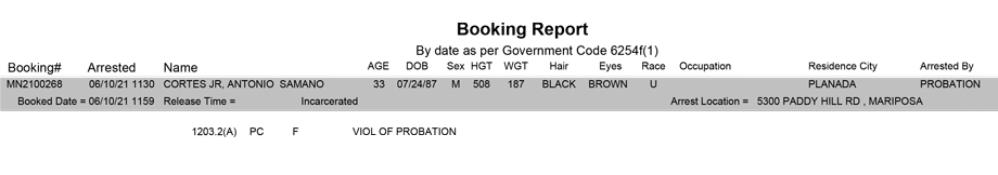 mariposa county booking report for june 10 2021