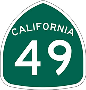caltrans highway 49 sign