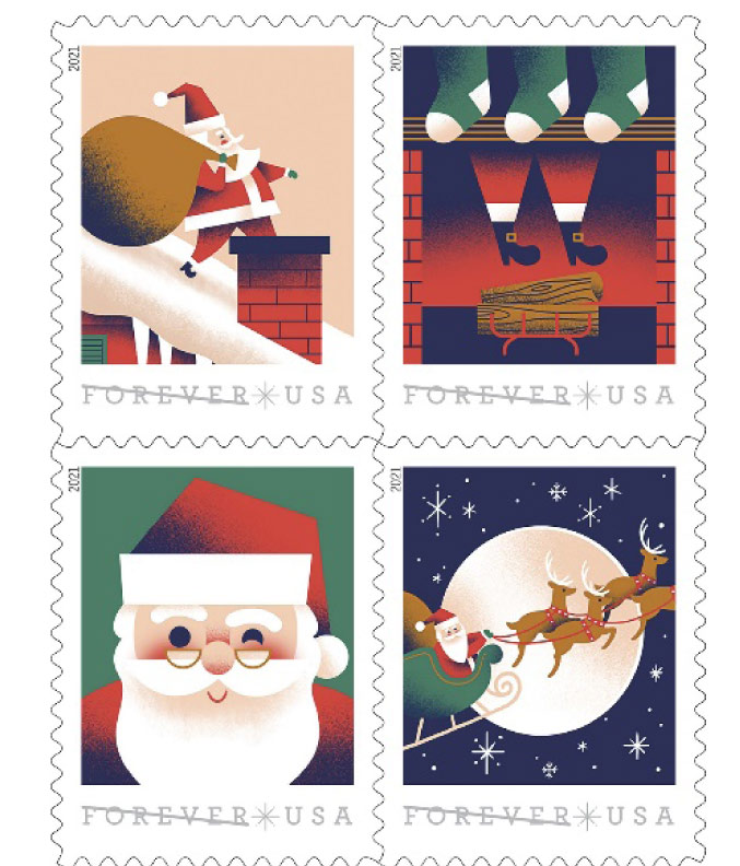 usps new holiday stamps featuring santa claus now available 1
