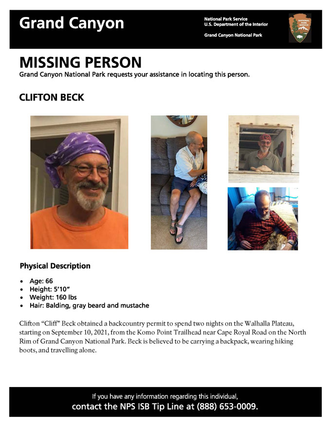 Beck Missing Person Poster
