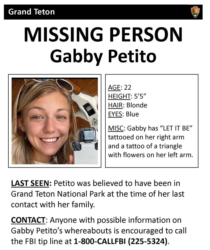 MISSING PERSON GABBY PETITO POSTER