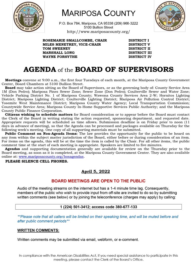 2022 04 05 Board of Supervisors 1